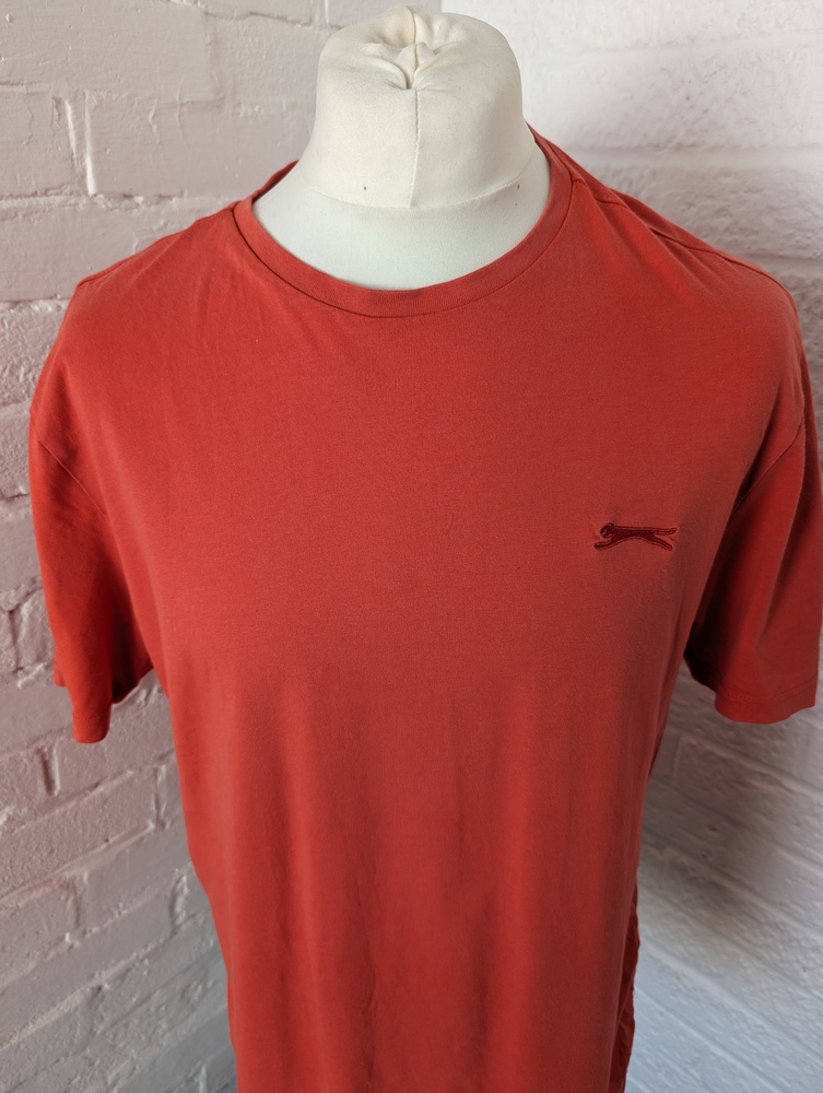 Slazenger Crew Neck T Shirt - Size L - Coral - Cotton - P2P 22" - Picture 2 of 7